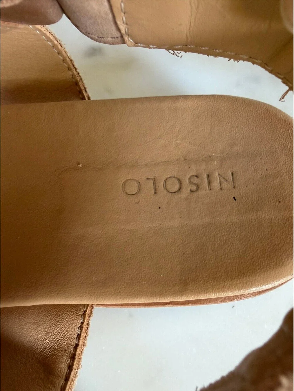 Nisolo Go-To Flatform Sandals in Almond - Size 9